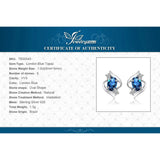 London Blue Topaz Oval Stud Earrings – 925 Sterling Silver Elegant Gemstone Earrings for Women - Julie bags