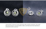 Peridot Circle Stud Earrings – 925 Sterling Silver Double Halo Gemstone Earrings for Women - Julie bags
