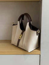 Women’s Canvas Bucket Bag with Leather Trim | Elegant Crossbody & Top Handle Tote Bag - Julie bags