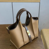 Women’s Canvas Bucket Bag with Leather Trim | Elegant Crossbody & Top Handle Tote Bag - Julie bags