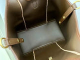 Women’s Canvas Bucket Bag with Leather Trim | Elegant Crossbody & Top Handle Tote Bag - Julie bags