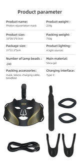 Advanced Wireless LED Face Mask – 7-Color Silicone Light Therapy System