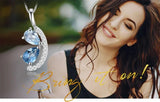 Sky Blue & London Blue Topaz Pendant Necklace – 925 Sterling Silver Teardrop Gemstone Necklace for Women - Julie bags