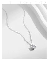 1CT Moissanite Pendant Necklace – 925 Sterling Silver Dainty Prong Setting Necklace for Women - Julie bags