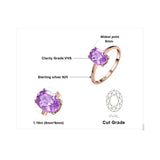Oval Amethyst Gemstone Ring – 925 Sterling Silver Dainty Gold Plated Ring for Women - Julie bags