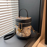 Chic Barrel Shape Embroidered Leather Crossbody Bag - Julie bags