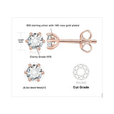 Moissanite Stud Earrings – D Color 925 Sterling Silver Classic Solitaire Earrings for Women - Julie bags