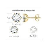 Moissanite Stud Earrings – D Color 925 Sterling Silver Classic Solitaire Earrings for Women - Julie bags