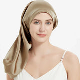 100% Mulberry Silk Bonnet for Sleeping – Long Adjustable Hair Cap