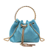Trendy and Colorful: Women's Diamante Chain Tassel Crossbody Bucket Bag - Julie bags