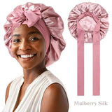 100% Mulberry Silk Sleep Bonnet for Curly, Braided & Dreadlock Hair