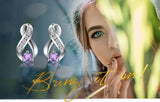 Infinity Amethyst Stud Earrings – 925 Sterling Silver Purple Gemstone Earrings for Women - Julie bags