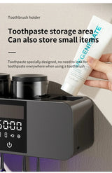 Wireless UV Toothbrush Sterilizer & Dryer – Wall Mounted Rechargeable Holder