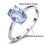 Oval Amethyst Gemstone Ring – 925 Sterling Silver Dainty Gold Plated Ring for Women - Julie bags