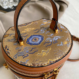 Chic Barrel Shape Embroidered Leather Crossbody Bag - Julie bags