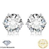 Moissanite Stud Earrings – D Color 925 Sterling Silver Classic Solitaire Earrings for Women - Julie bags