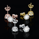 Moissanite Stud Earrings – D Color 925 Sterling Silver Classic Solitaire Earrings for Women - Julie bags
