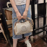 Timeless Elegance: Luxury Diamond-Embellished Women's Leather Handbag - Julie bags