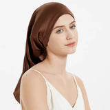 100% Mulberry Silk Bonnet for Sleeping – Long Adjustable Hair Cap