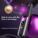 Cordless Hair Straightening Brush – Rechargeable 4-Temperature Styling Comb