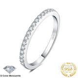 Moissanite Half Eternity Ring – 925 Sterling Silver Gold Plated for Women - Julie bags