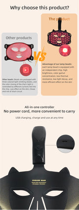 Advanced Wireless LED Face Mask – 7-Color Silicone Light Therapy System