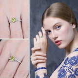 Peridot Solitaire Ring – 925 Sterling Silver for Women - Julie bags