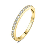 Moissanite Half Eternity Ring – 925 Sterling Silver Gold Plated for Women - Julie bags