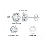Moissanite Stud Earrings – D Color 925 Sterling Silver Classic Solitaire Earrings for Women - Julie bags