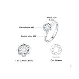 Round Cut Moissanite Solitaire Ring – 925 Sterling Silver Dainty Engagement Ring for Women - Julie bags