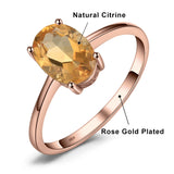 Oval Amethyst Gemstone Ring – 925 Sterling Silver Dainty Gold Plated Ring for Women - Julie bags