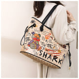 Chic and Playful: Bear Graffiti Tote Bag for Fashion-forward Women - Julie bags