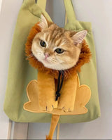 Royal Cat Carrier: Lion Head Canvas Design - Julie bags