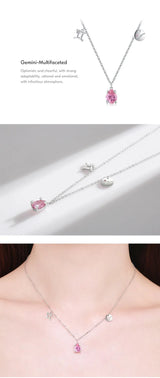 Scorpio Zodiac Charm Necklace – Rainbow Zirconia 925 Sterling Silver Birthstone Pendant for Women - Julie bags