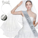 Bride To Be Tiara, Sash & Veil Set - Bachelorette Party Decorations
