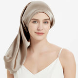 100% Mulberry Silk Bonnet for Sleeping – Long Adjustable Hair Cap