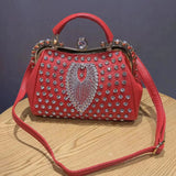 Timeless Elegance: Luxury Diamond-Embellished Women's Leather Handbag - Julie bags