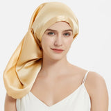 100% Mulberry Silk Bonnet for Sleeping – Long Adjustable Hair Cap