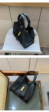Women’s Canvas Bucket Bag with Leather Trim | Elegant Crossbody & Top Handle Tote Bag - Julie bags
