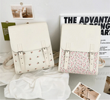Floral Elegance Leather School Backpack - Julie bags
