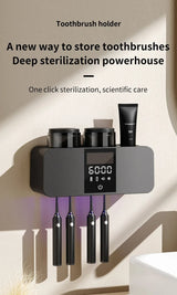 Wireless UV Toothbrush Sterilizer & Dryer – Wall Mounted Rechargeable Holder