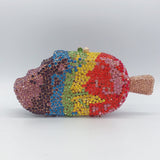 Sparkling Elegance: Crystal Ice-cream Evening Bag with Rhinestone Accents - Julie bags