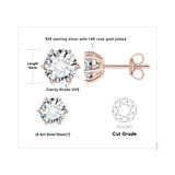 Moissanite Stud Earrings – D Color 925 Sterling Silver Classic Solitaire Earrings for Women - Julie bags