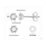 Moissanite Stud Earrings – D Color 925 Sterling Silver Classic Solitaire Earrings for Women - Julie bags
