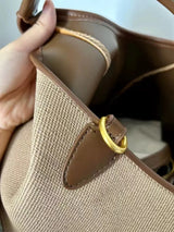Women’s Canvas Bucket Bag with Leather Trim | Elegant Crossbody & Top Handle Tote Bag - Julie bags