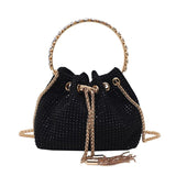 Trendy and Colorful: Women's Diamante Chain Tassel Crossbody Bucket Bag - Julie bags