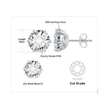 Moissanite Stud Earrings – D Color 925 Sterling Silver Classic Solitaire Earrings for Women - Julie bags