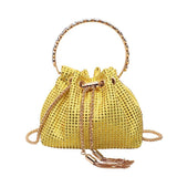 Trendy and Colorful: Women's Diamante Chain Tassel Crossbody Bucket Bag - Julie bags