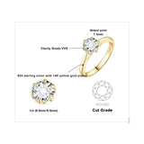 Round Cut Moissanite Solitaire Ring – 925 Sterling Silver Dainty Engagement Ring for Women - Julie bags