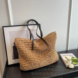 Luxurious Straw Woven Tote Bag - Julie bags